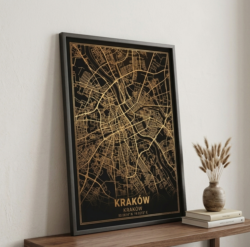Plakat Mapa Miasta – Złota i Srebrna Edycja Premium