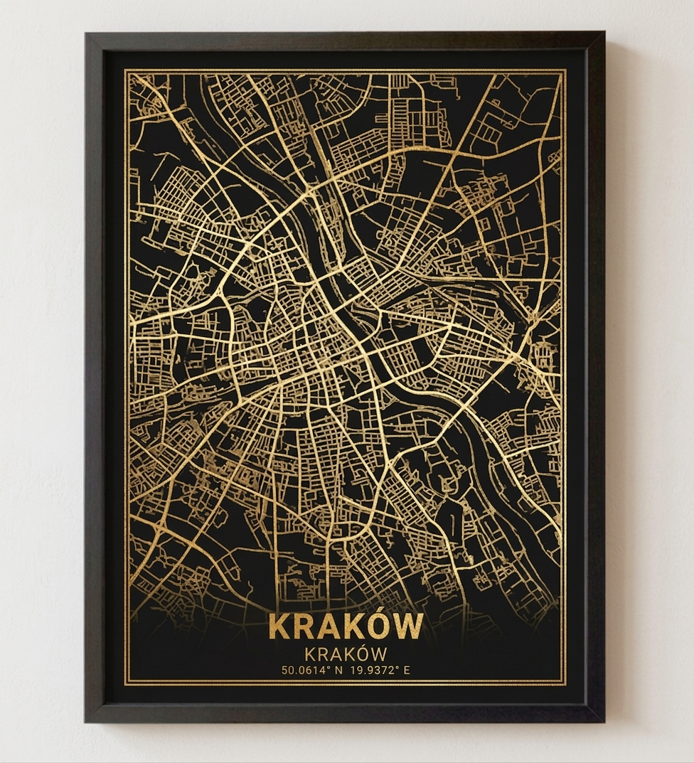 Plakat Mapa Miasta – Złota i Srebrna Edycja Premium