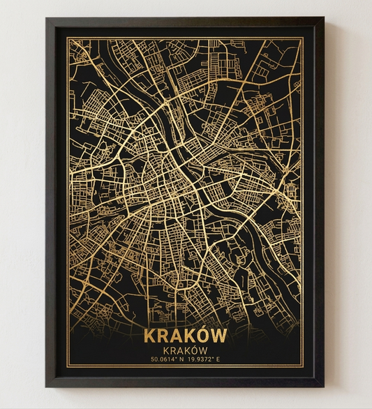 Plakat Mapa Miasta – Złota i Srebrna Edycja Premium