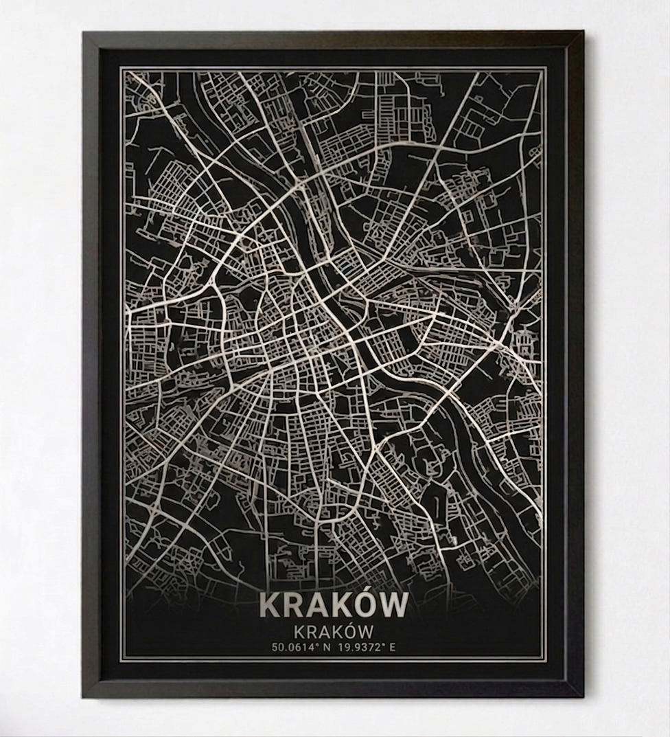 Plakat Mapa Miasta – Złota i Srebrna Edycja Premium