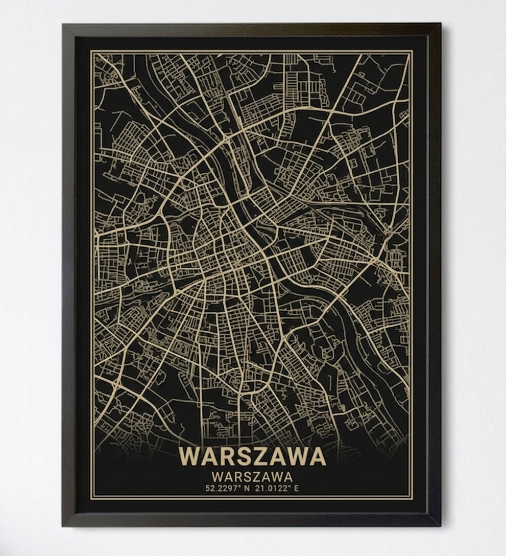 Plakat Mapa Miasta – Złota i Srebrna Edycja Premium