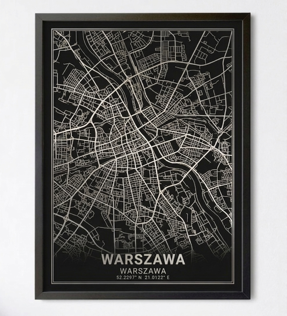 Plakat Mapa Miasta – Złota i Srebrna Edycja Premium